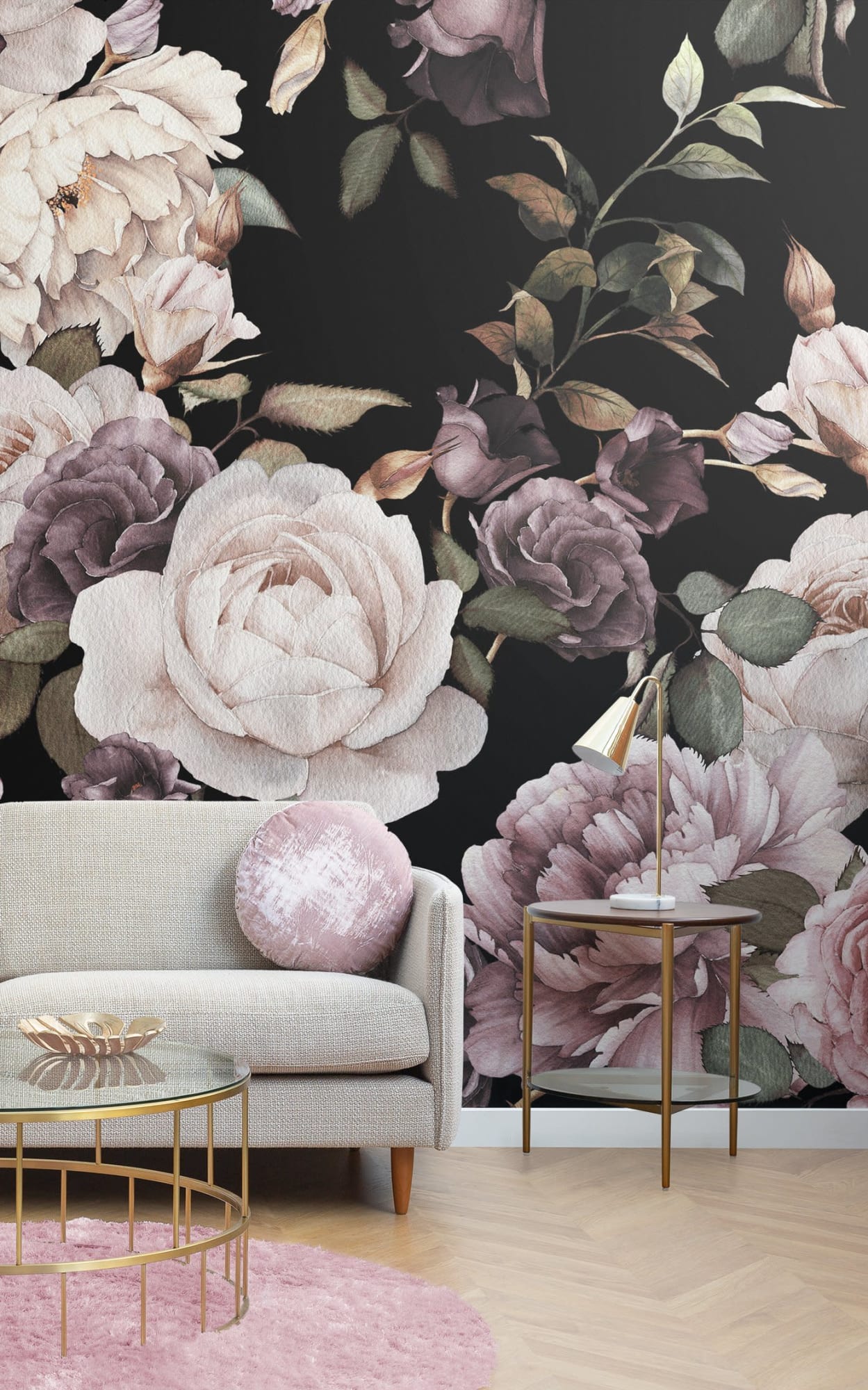 Feature wall wallpaper installation