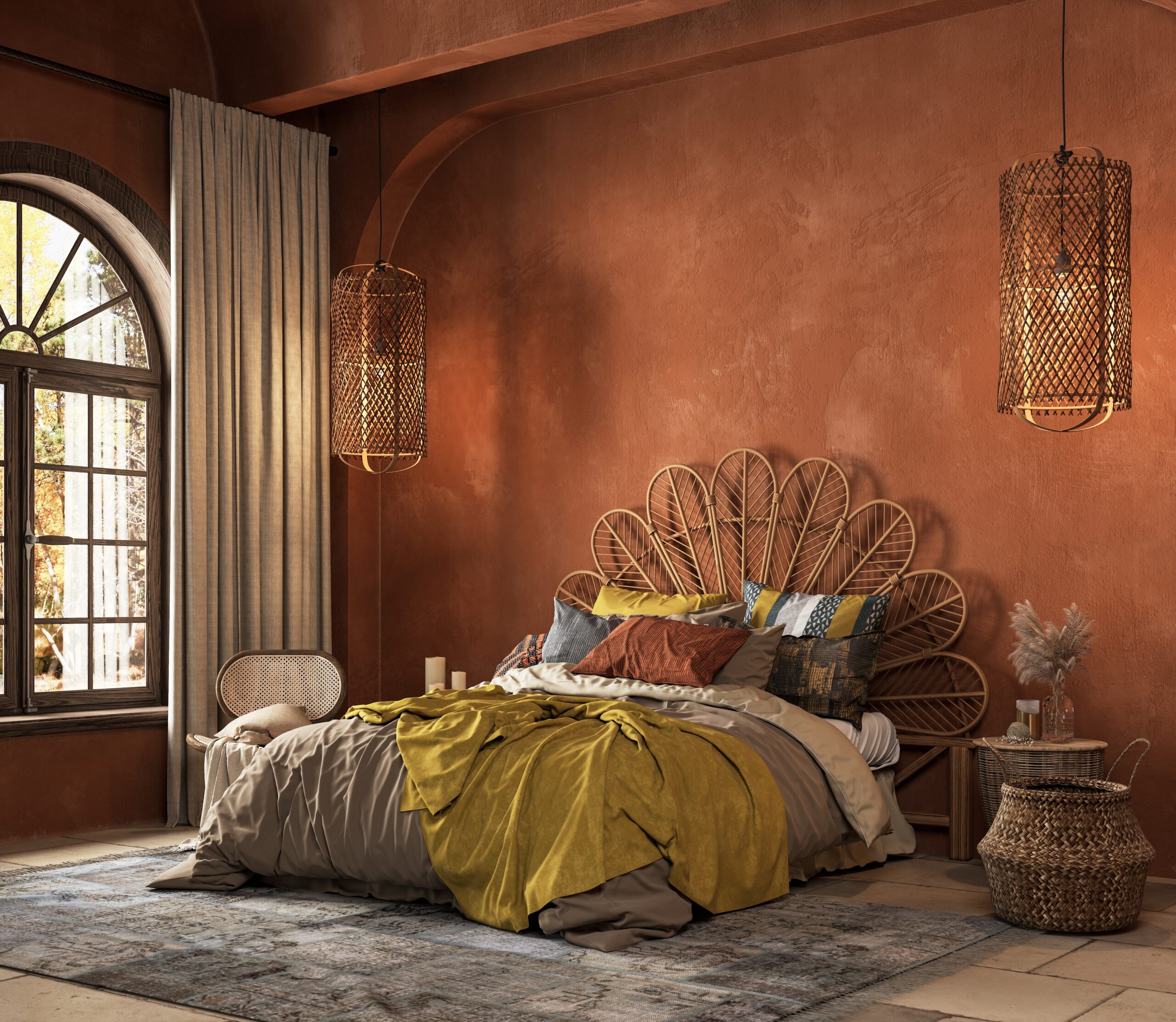 Elegant wallpaper interior design